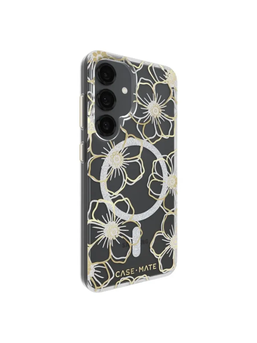 Чехол для телефона с принтом и стразами, модель Floral Gems Case-Mate — изображение 7 из 8, золото