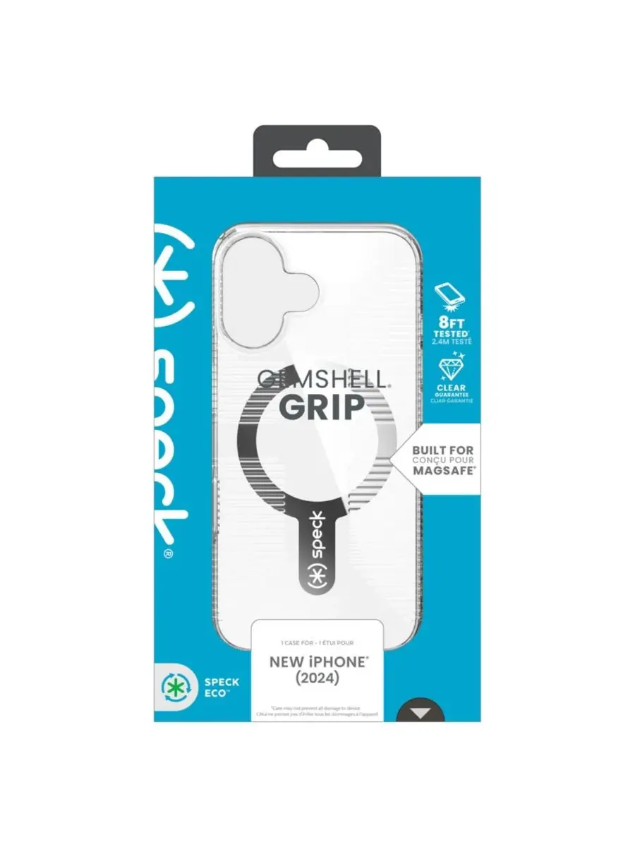 Защитный чехол с MagSafe Gemshell Grip для Apple iPhone 16 Speck — изображение 5 из 5, прозрачный