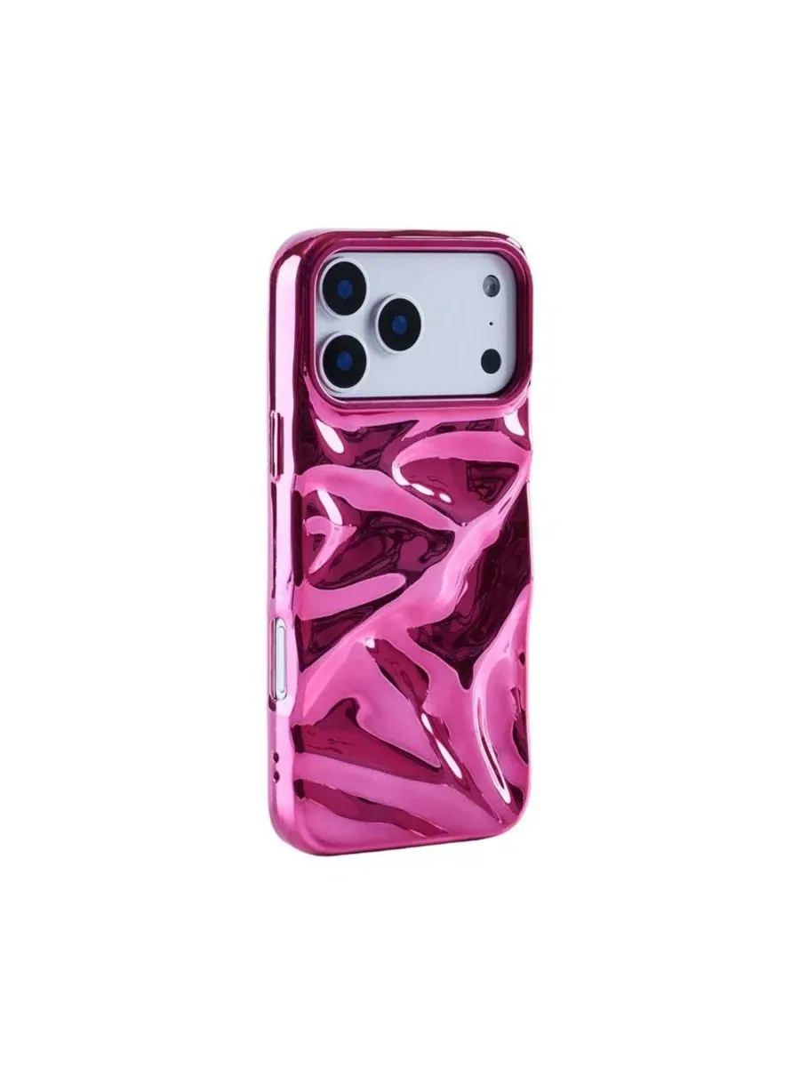 Чехол для iPhone 17 Pro Max с 3D-текстурой Fuchsia Crinkles Auramma — изображение 3 из 5, фуксия
