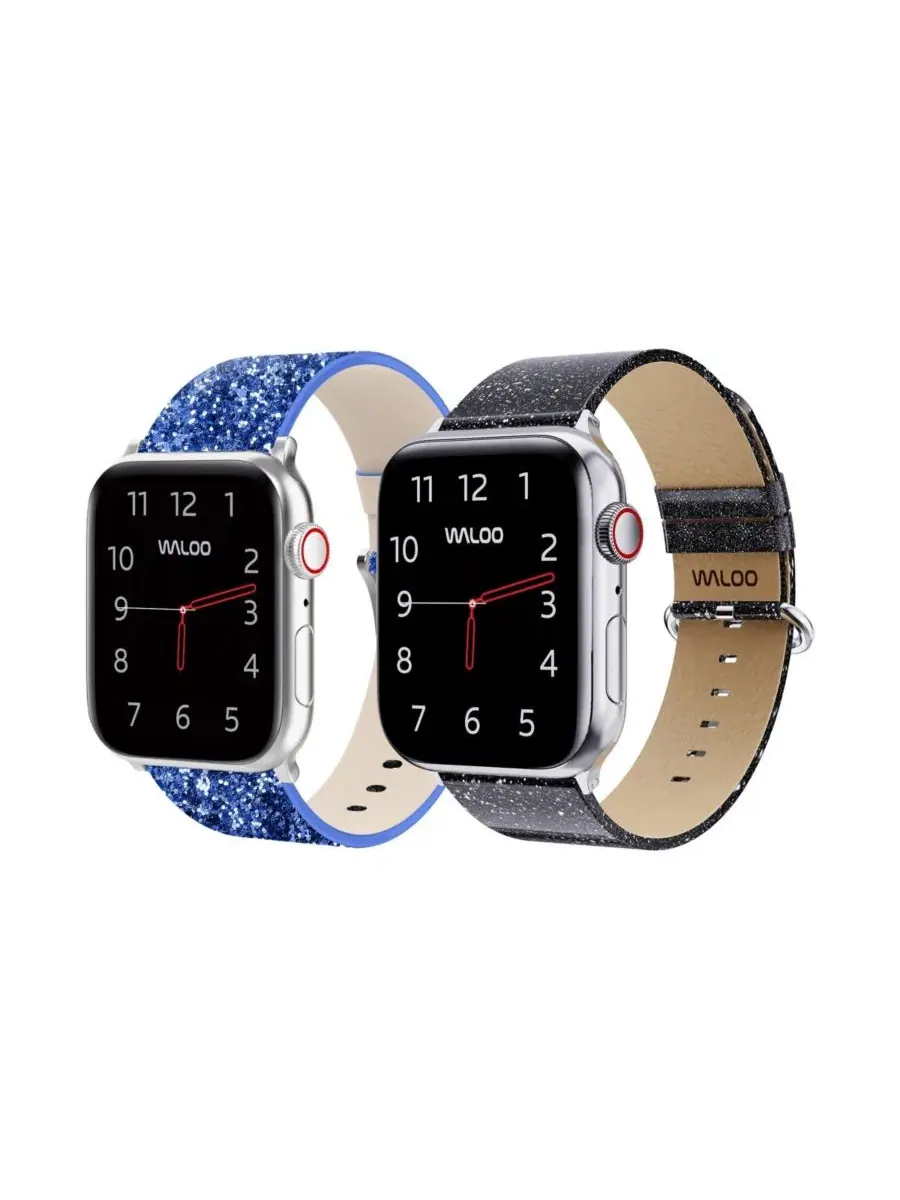 Комплект ремешков для Apple Watch, с блестками Waloo — изображение 1 из 6, синий черный