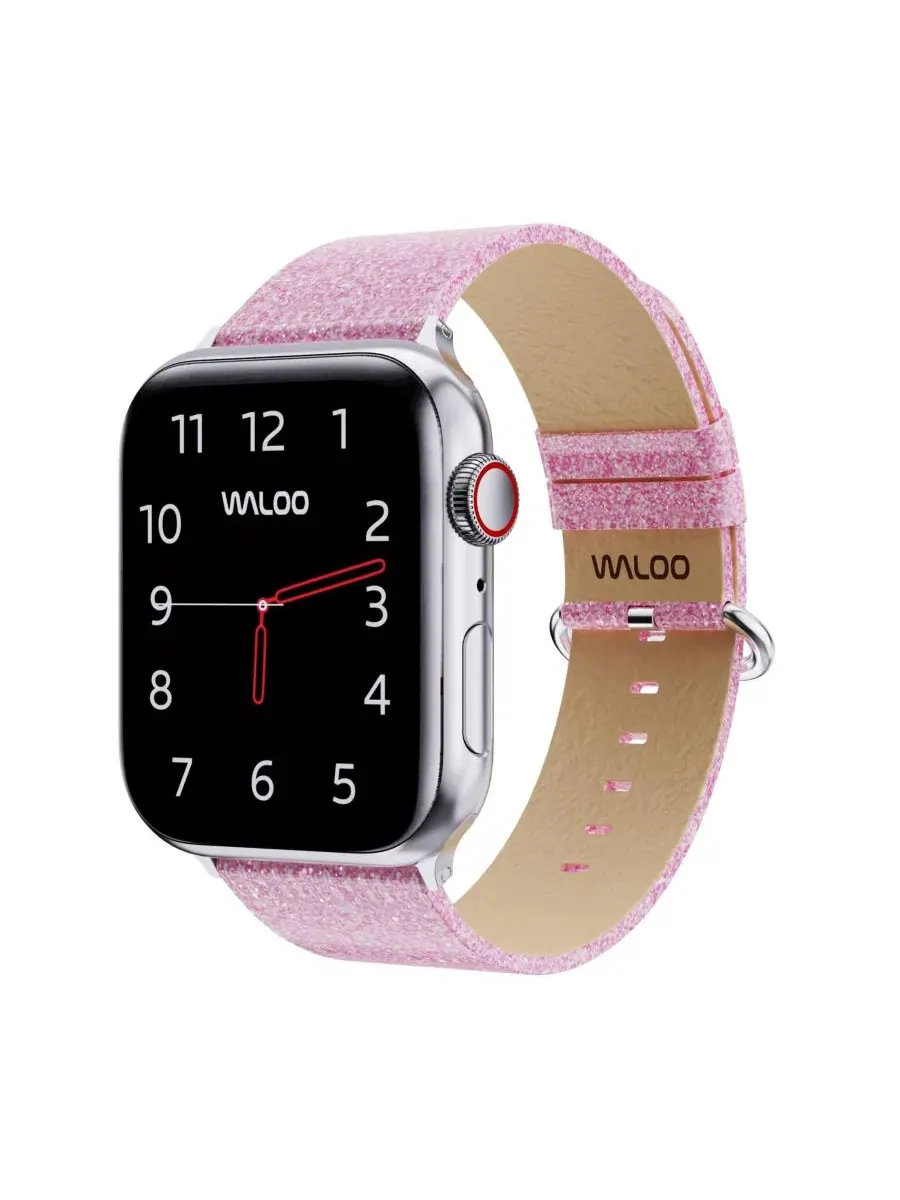 Комплект из 2 ремешков для Apple Watch с блестками, модель Leather Bling & Brilliance Waloo — изображение 5 из 6