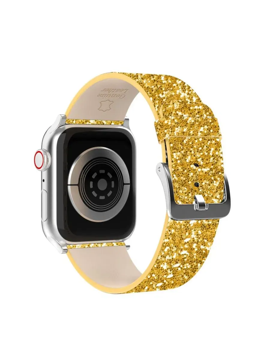 Ремешок для Apple Watch с блестками, 2 шт Waloo — изображение 4 из 6, золотистый серебристый