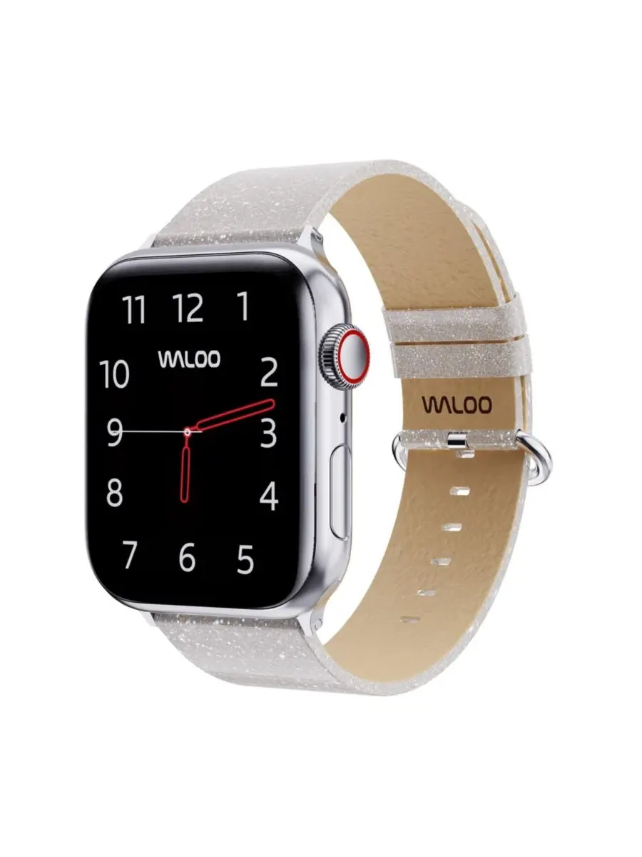 Комплект ремешков для Apple Watch Waloo Leather Bling & Shiny Brilliance — изображение 5 из 6, черный белый