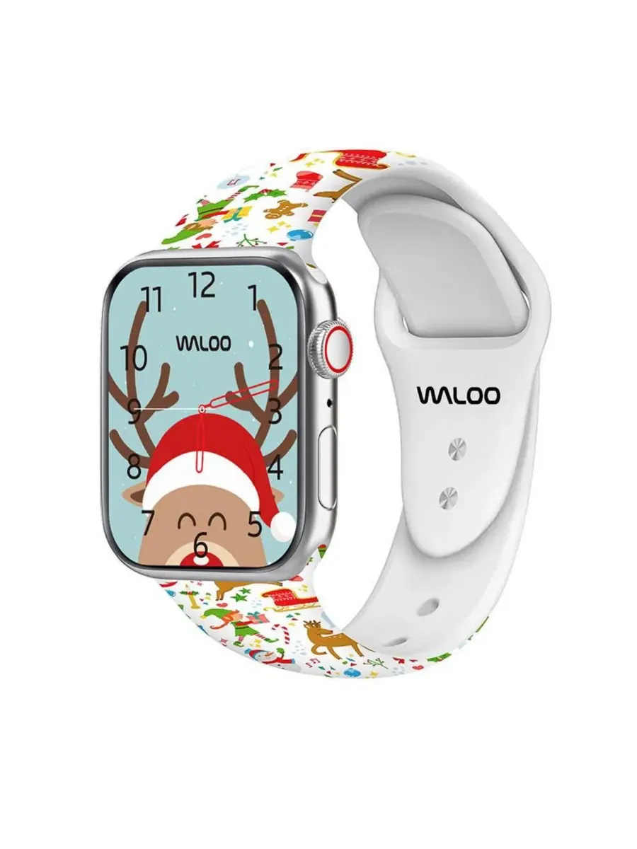 Силиконовый ремешок для Apple Watch с рождественским принтом, модель Christmas Inspired Waloo