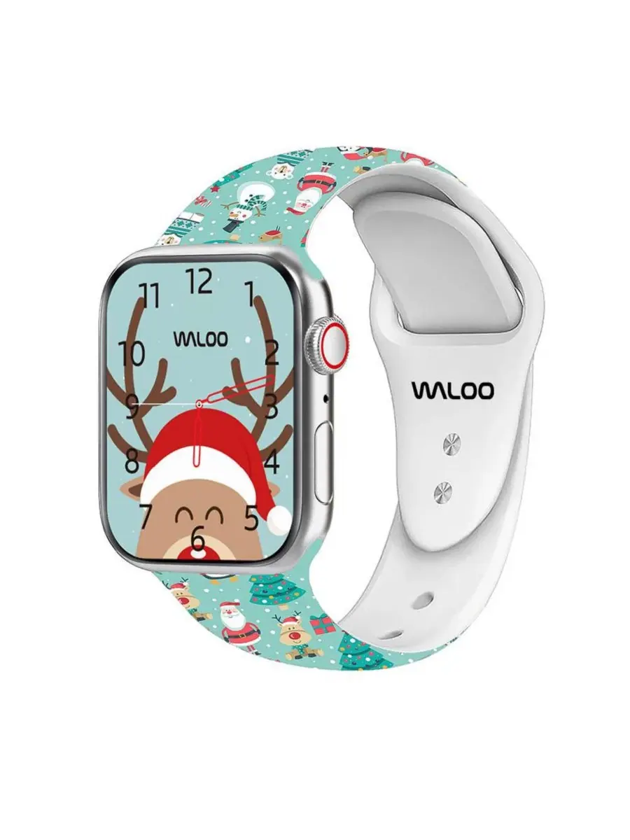 Ремешок для Apple Watch с рождественским принтом, Teal Snowman Waloo