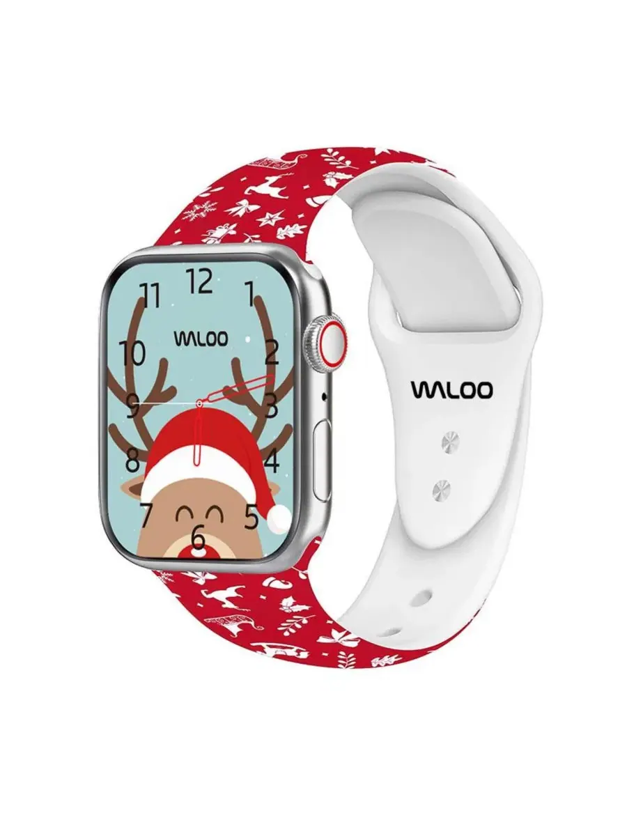 Силиконовый ремешок для Apple Watch с рождественским принтом