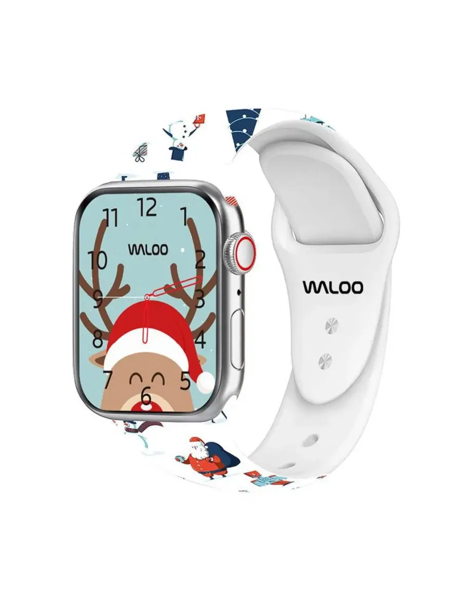 Силиконовый ремешок для Apple Watch, с рождественским принтом Waloo