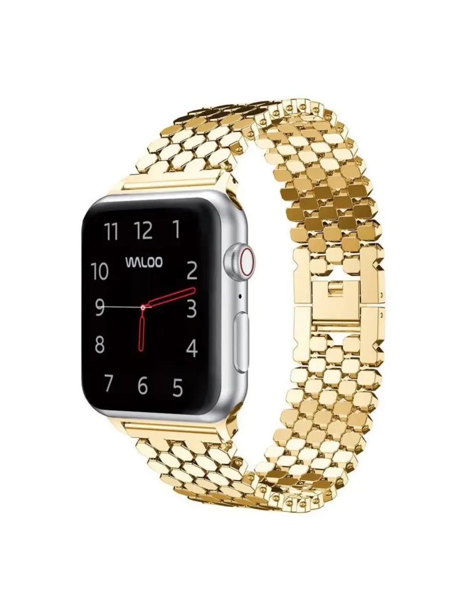 Замена ремешка для Apple Watch, модель Honeycomb Style, бренд Waloo — изображение 1 из 3, желтый золотистый