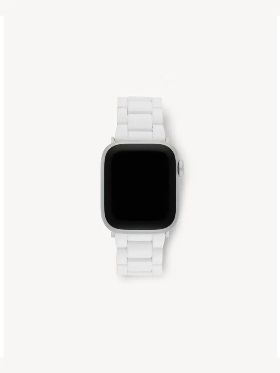 Ремешок для Apple Watch с универсальным креплением, итальянский ацетат Machete — изображение 1 из 2, белый серебристый