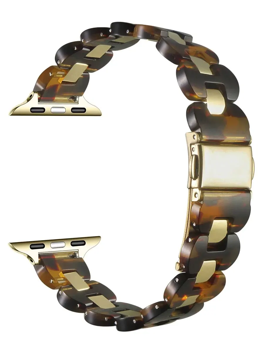 Браслет Aria Scalloped Resin Stainless Steel Band для Apple Watch Posh Tech — изображение 3 из 4, золотистый
