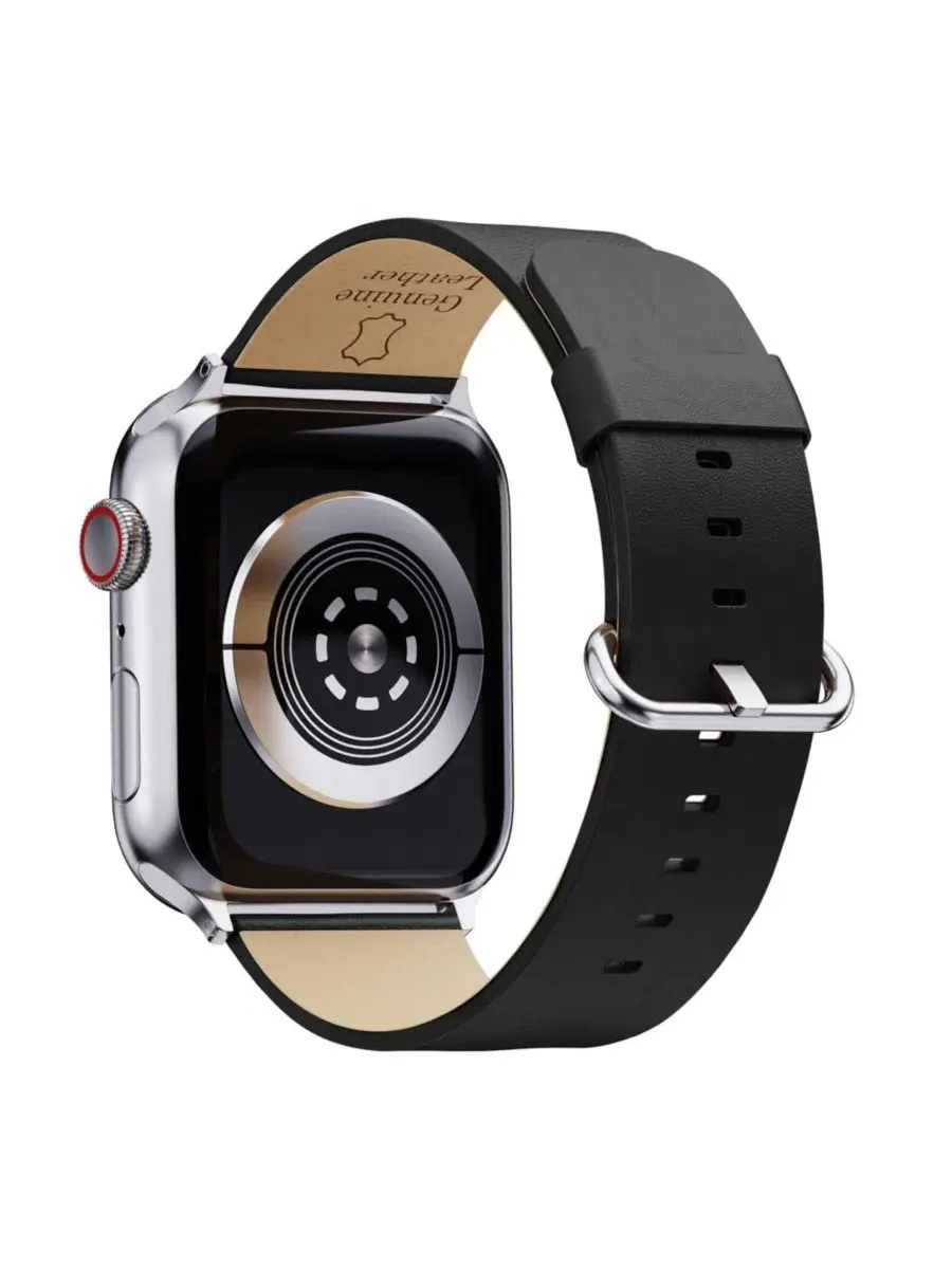 Ремешок для Apple Watch Leather Grain Band Waloo — изображение 2 из 5, черный