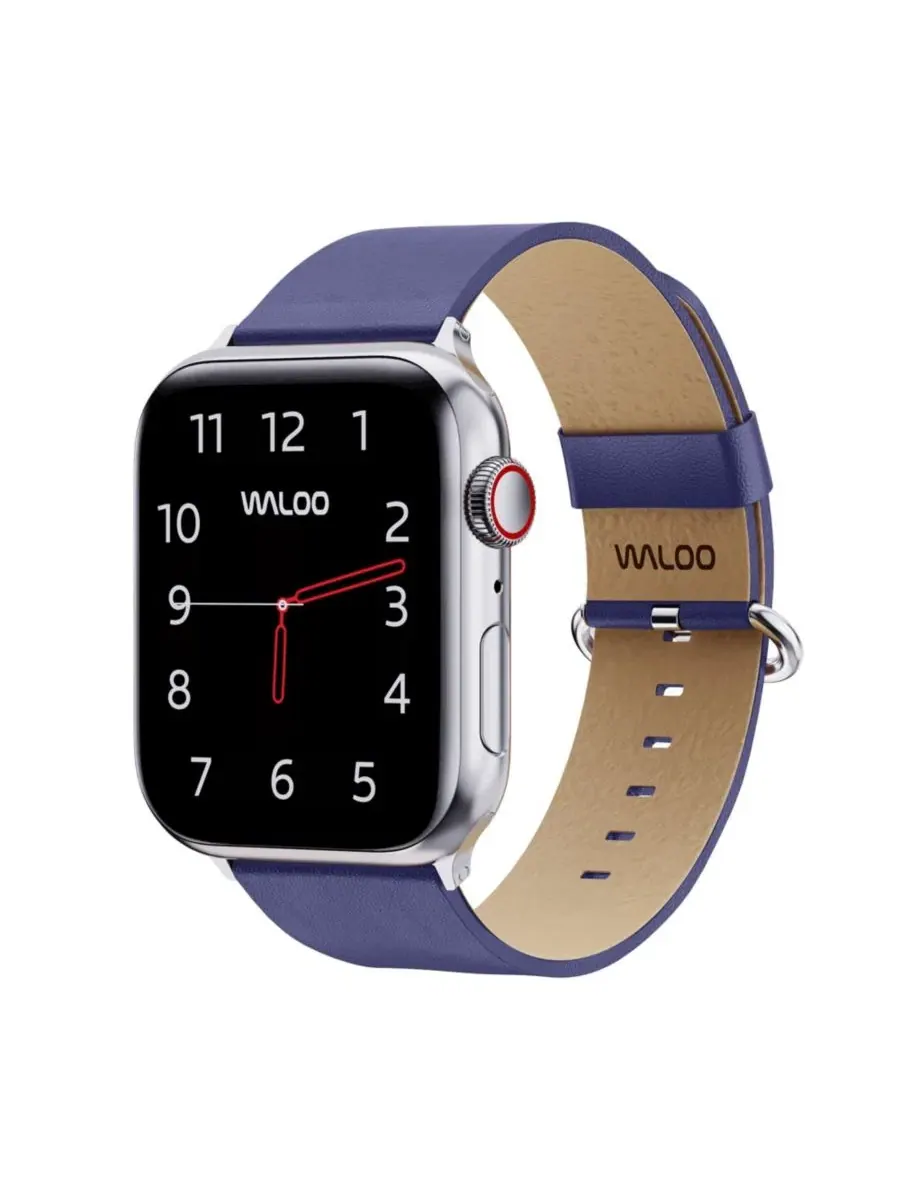 Ремешок для Apple Watch из натуральной кожи, с пряжкой Waloo — изображение 1 из 5, темно-синий