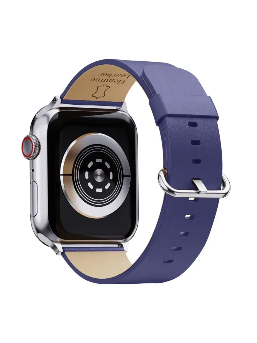 Ремешок для Apple Watch из натуральной кожи, с пряжкой Waloo — изображение 2 из 5, темно-синий