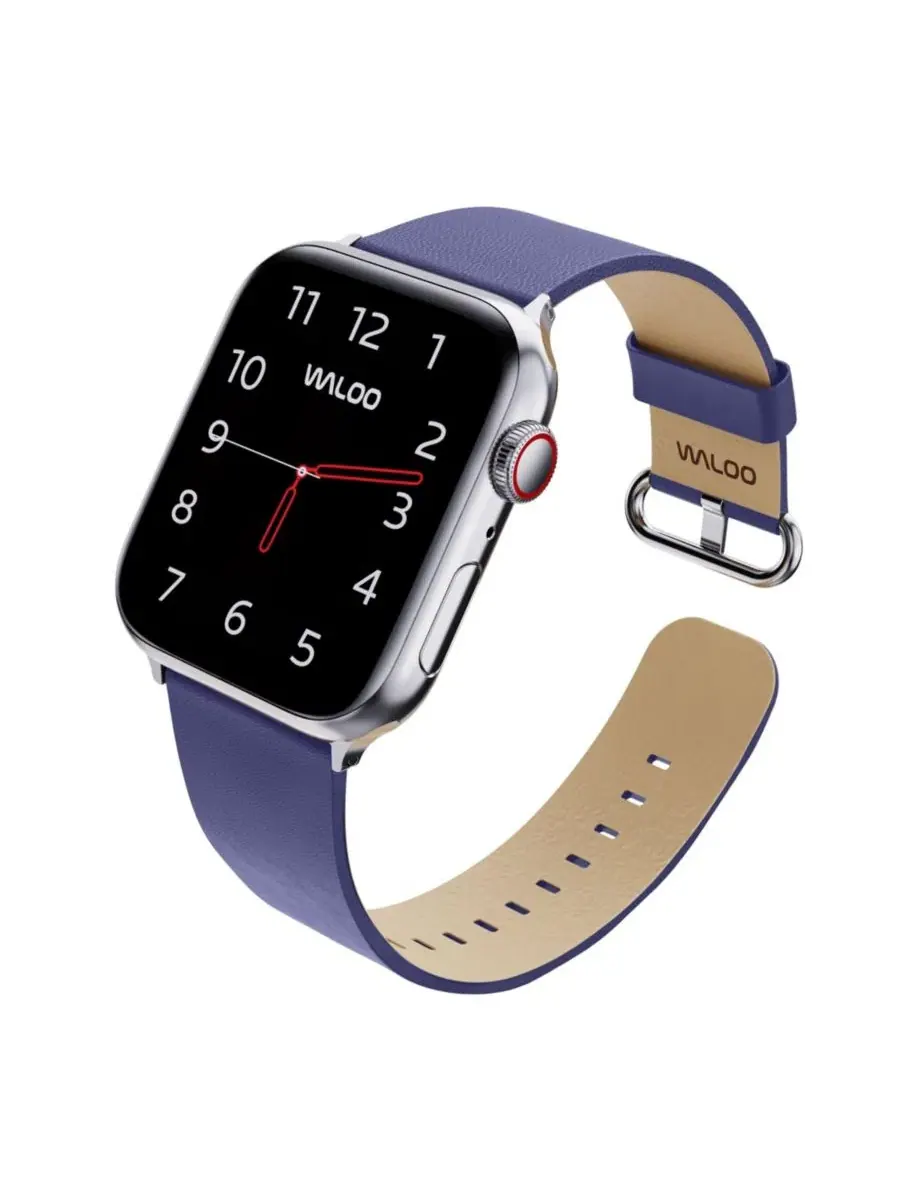 Ремешок для Apple Watch из натуральной кожи, с пряжкой Waloo — изображение 3 из 5, темно-синий