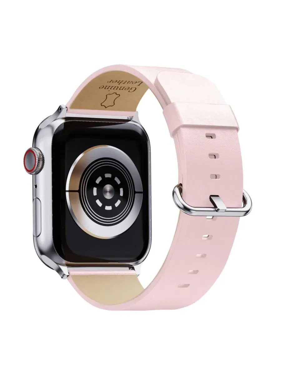 Ремешок для Apple Watch из натуральной кожи, с пряжкой Waloo — изображение 4 из 5, розовый
