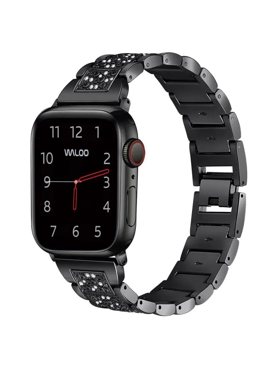 Ремешок для Apple Watch с узором из страз Waloo — изображение 1 из 3, черный