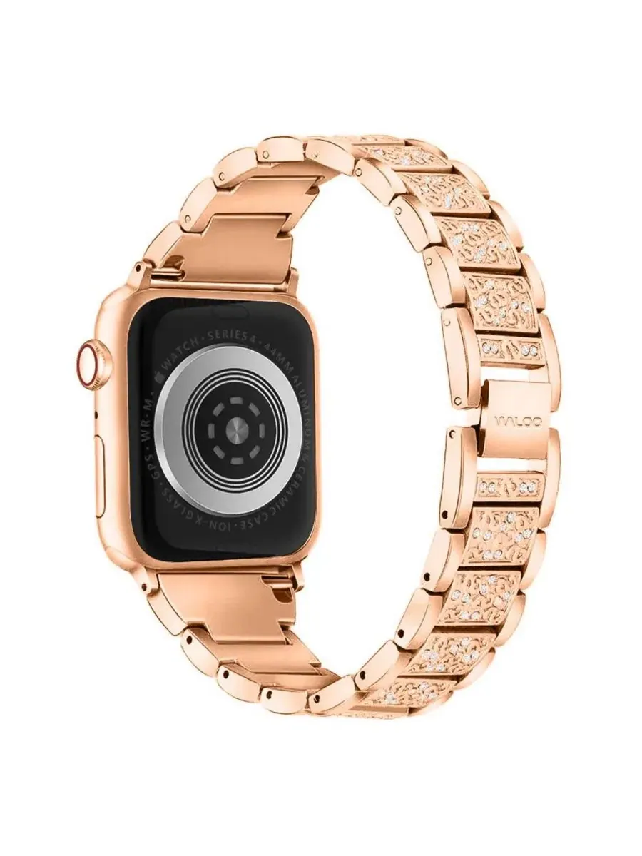 Ремешок для Apple Watch с узором из стразов Waloo — изображение 2 из 3, розовый золотистый