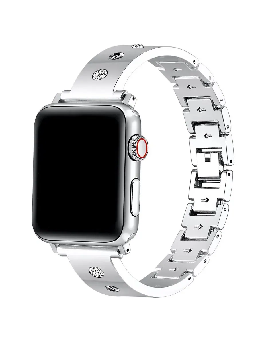 Браслет из нержавеющей стали с кристаллами для Apple Watch, модель Cambell Posh Tech