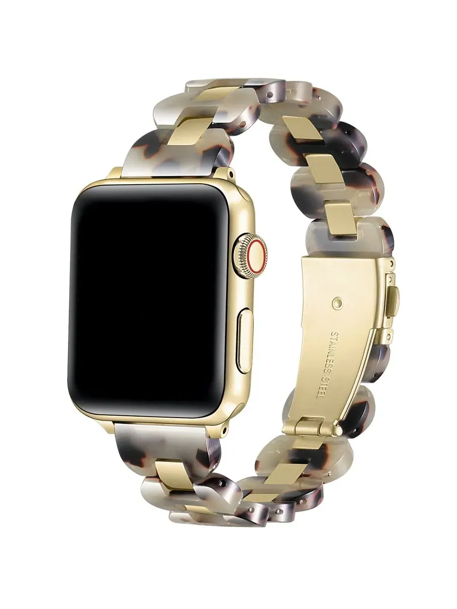 Браслет Aria Scalloped Resin Stainless Steel для Apple Watch Posh Tech, Natural Tortoise
