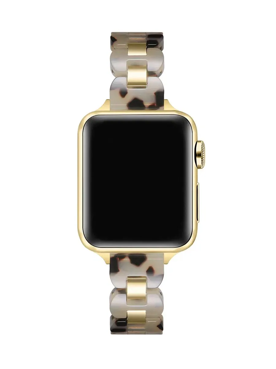 Браслет Aria Scalloped Resin Stainless Steel для Apple Watch Posh Tech, Natural Tortoise — изображение 2 из 4, золото