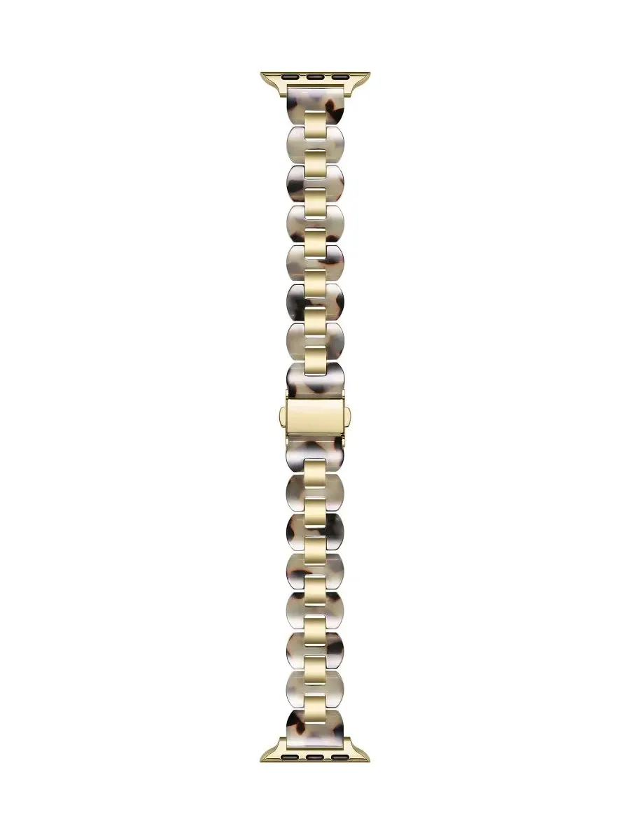 Браслет Aria Scalloped Resin Stainless Steel для Apple Watch Posh Tech, Natural Tortoise — изображение 3 из 4, золото