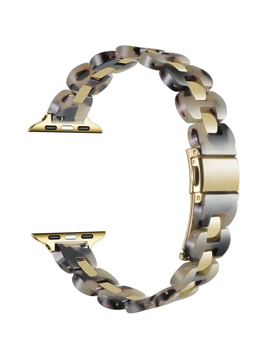 Браслет Aria Scalloped Resin Stainless Steel для Apple Watch Posh Tech, Natural Tortoise — изображение 4 из 4, золото