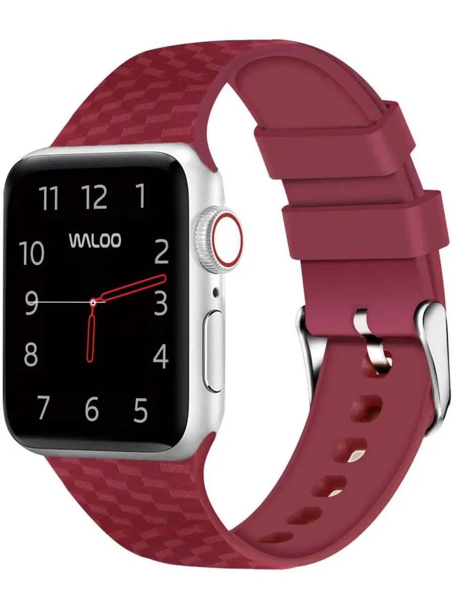 Съемный ремешок для Apple Watch с карбоновым рисунком Waloo