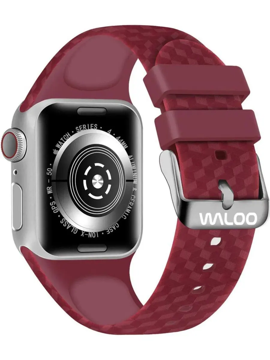 Съемный ремешок для Apple Watch с карбоновым рисунком Waloo — изображение 2 из 3, красный
