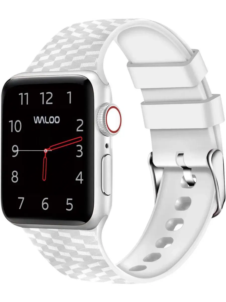 Ремешок для Apple Watch из силикона с карбоновым рисунком Waloo
