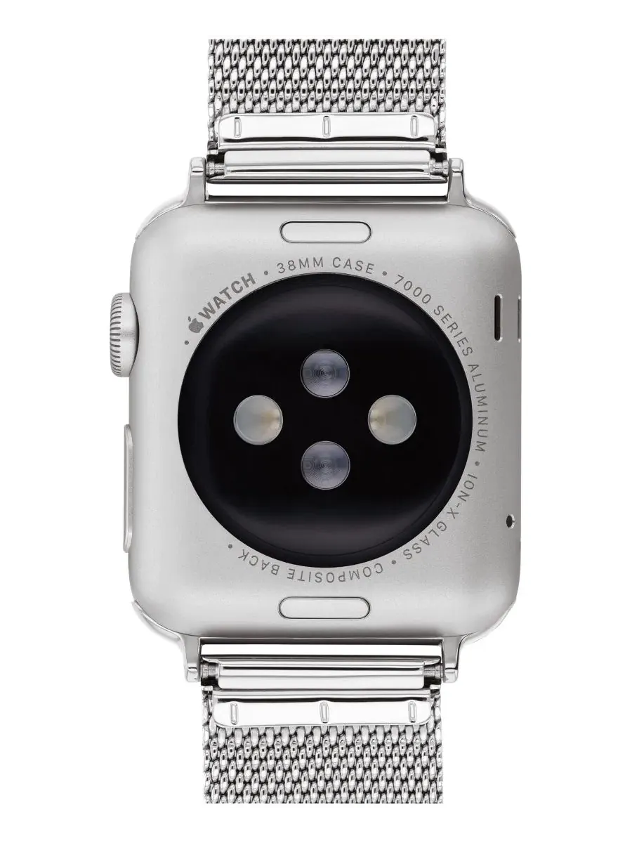 Ремешок для Apple Watch из нержавеющей стали с сеткой и сине-фиолетовым узором Coach, 38/40/41 мм — изображение 2 из 5, синий