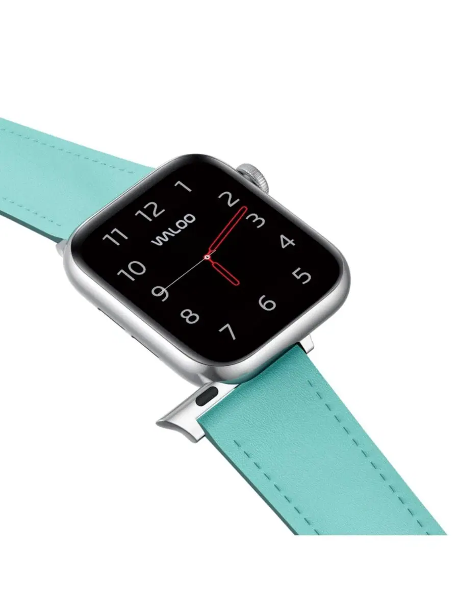 Ремешок для Apple Watch Classic Leather Band Waloo — изображение 5 из 5, голубой