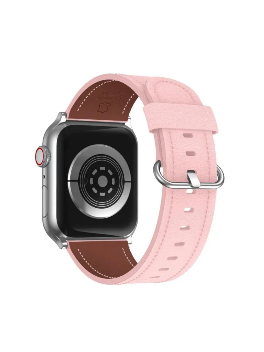 Ремешок для Apple Watch из натуральной кожи, с пряжкой Waloo — изображение 3 из 5, розовый