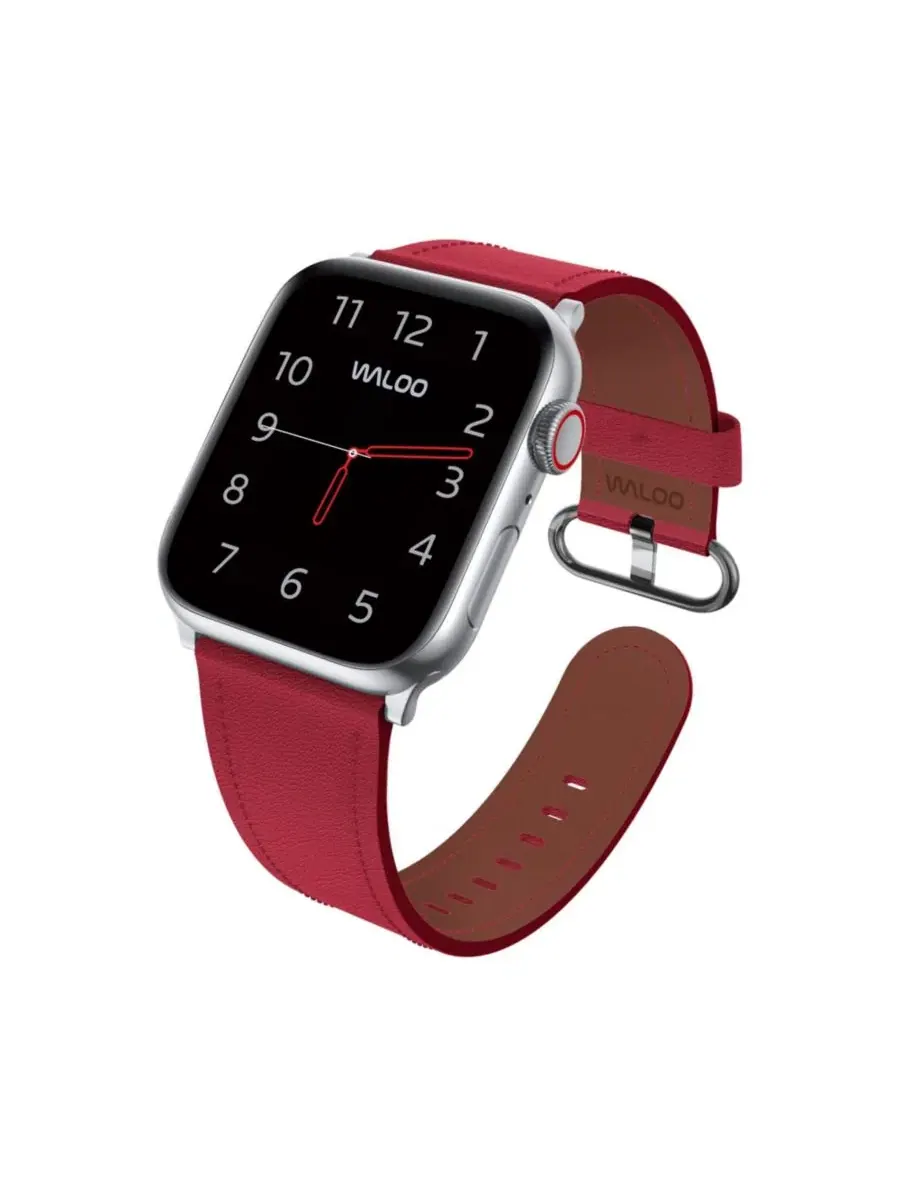 Ремешок из натуральной кожи Classic Leather Band для Apple Watch Waloo — изображение 4 из 5, красный