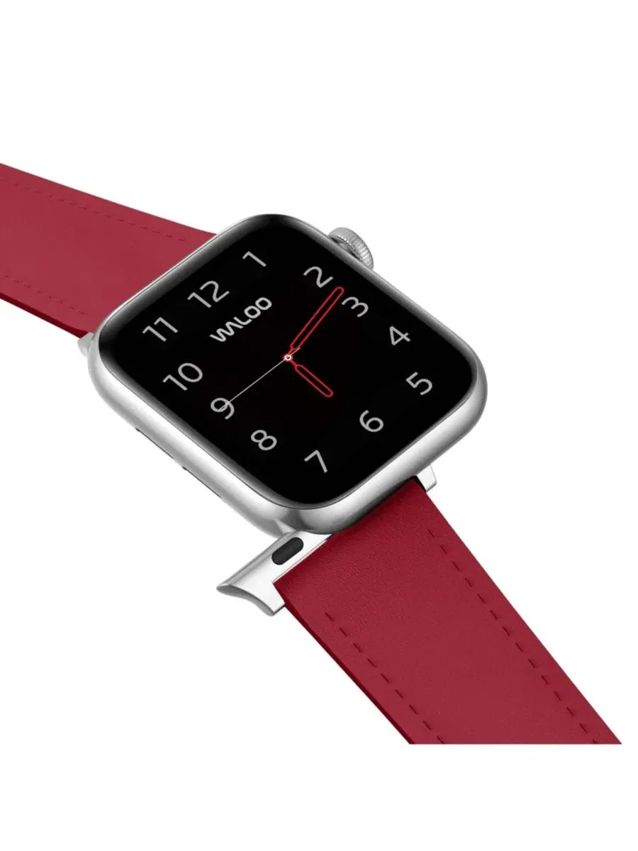Ремешок из натуральной кожи Classic Leather Band для Apple Watch Waloo — изображение 5 из 5, красный