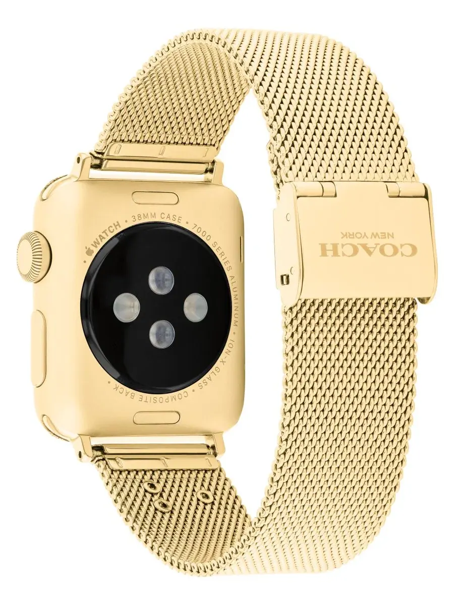 Браслет для Apple Watch из нержавеющей стали с позолотой COACH — изображение 2 из 5