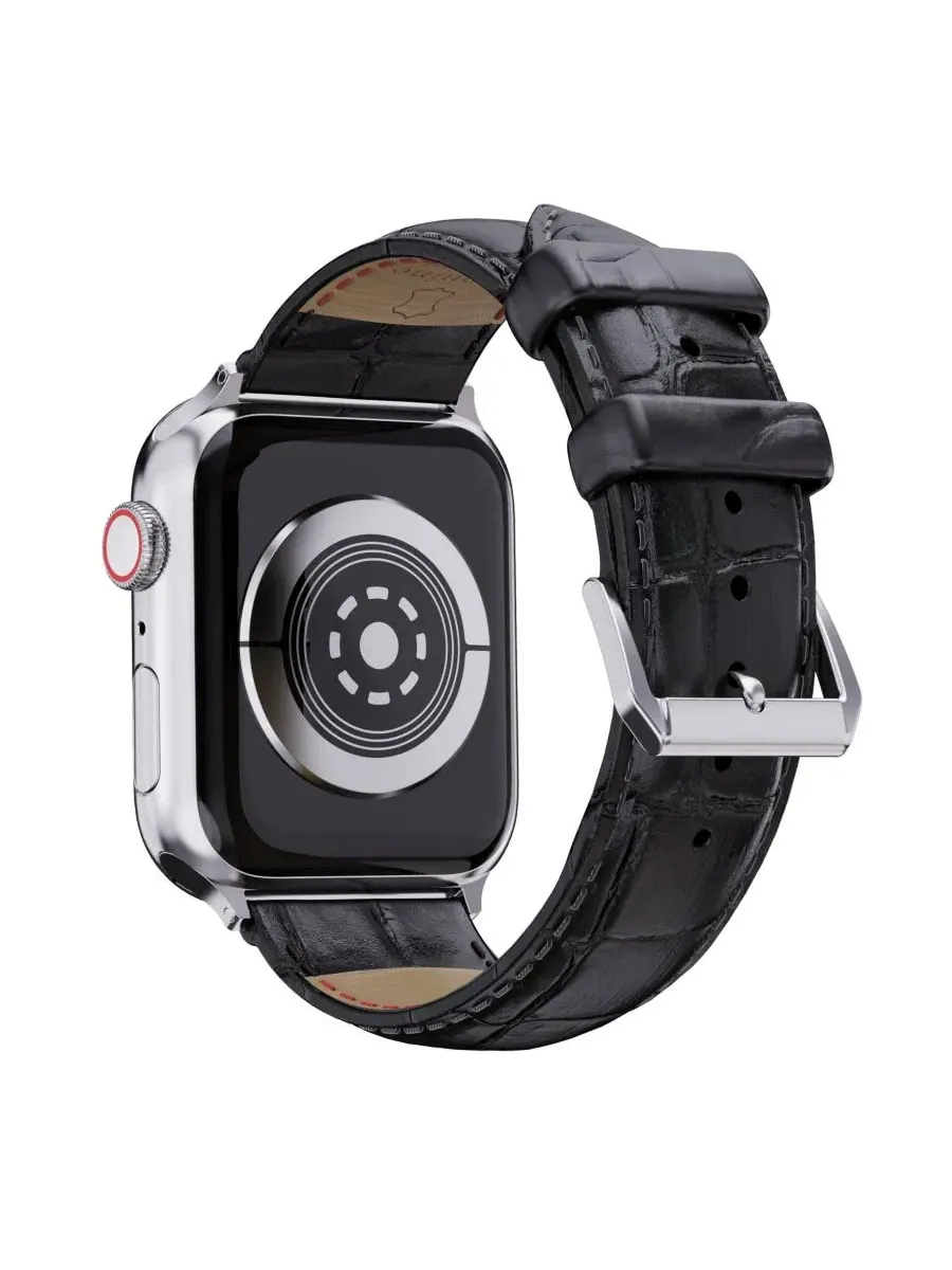 Ремешок для Apple Watch из кожи с крокодиловой текстурой Waloo — изображение 2 из 5, черный