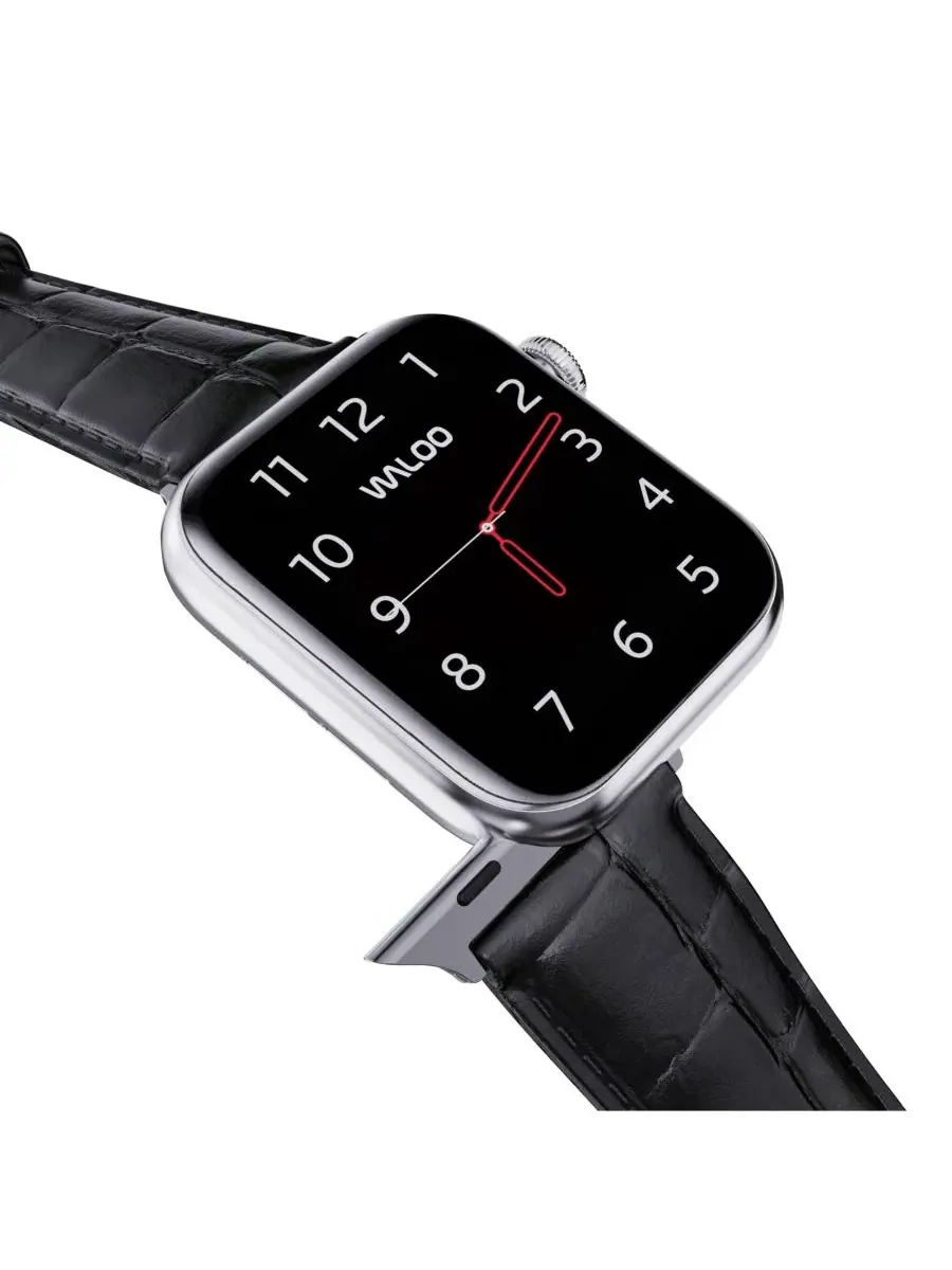Ремешок для Apple Watch из кожи с крокодиловой текстурой Waloo — изображение 4 из 5, черный