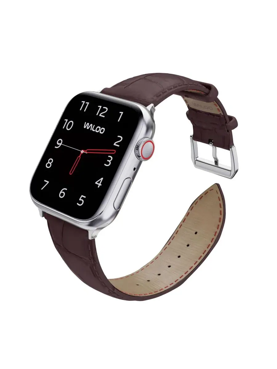 Ремешок для Apple Watch с тиснением под крокодила Waloo — изображение 4 из 5, коричневый