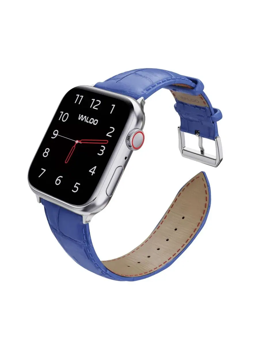 Ремешок для Apple Watch с тиснением под крокодила Waloo — изображение 3 из 5, темно-синий