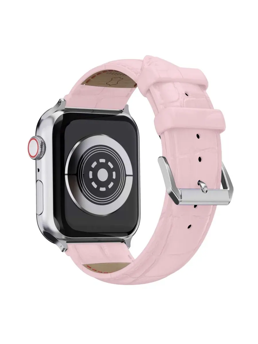 Ремешок для Apple Watch из кожи с тиснением под крокодила Waloo — изображение 2 из 5, розовый