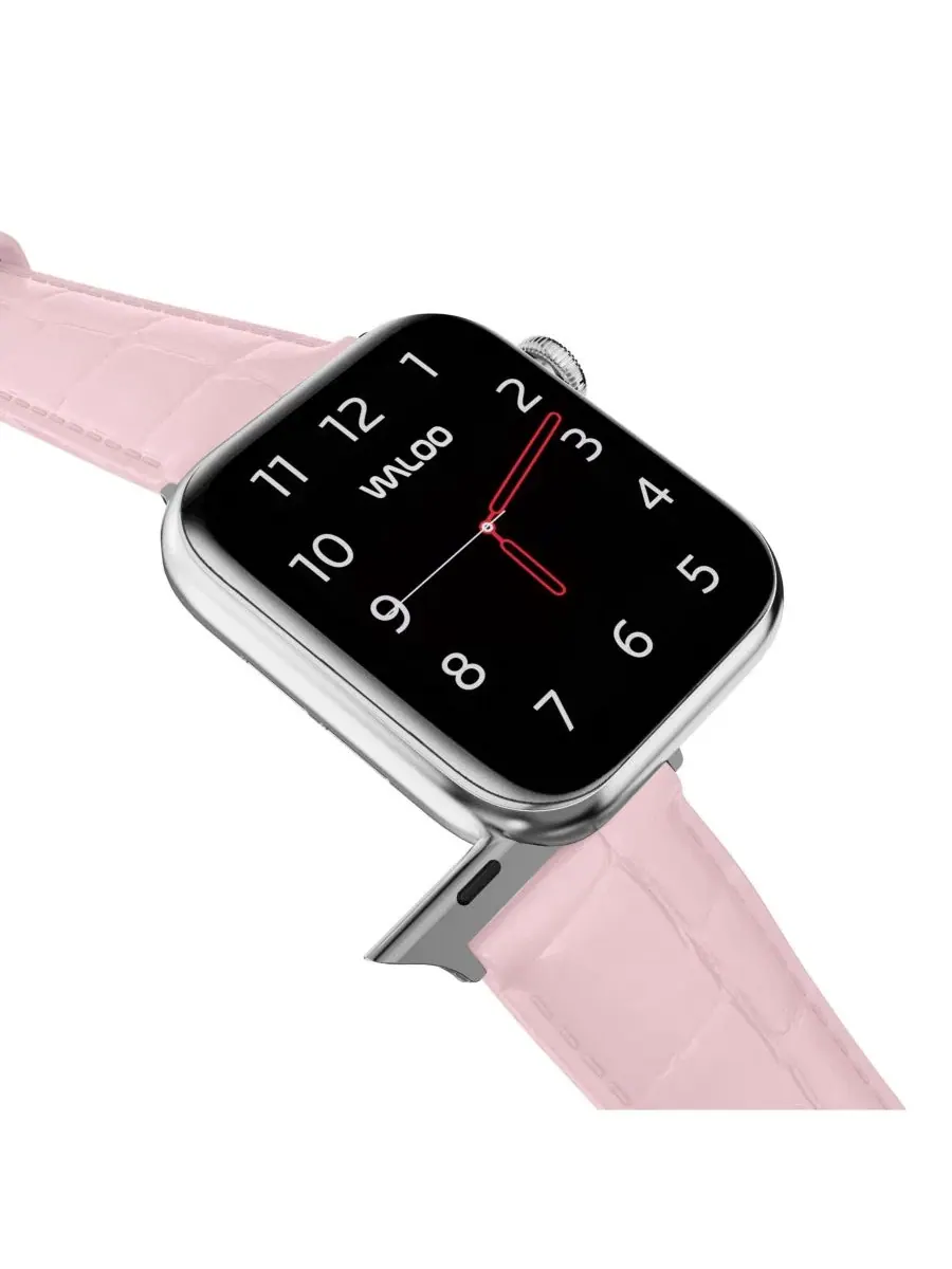 Ремешок для Apple Watch из кожи с тиснением под крокодила Waloo — изображение 4 из 5, розовый
