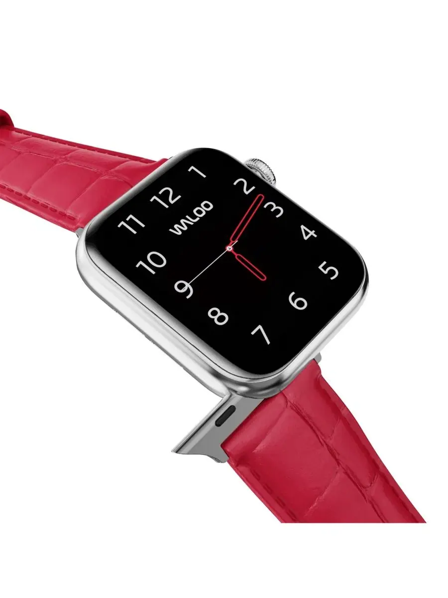 Ремешок из натуральной кожи с крокодиловой текстурой для Apple Watch Waloo — изображение 5 из 5, красный