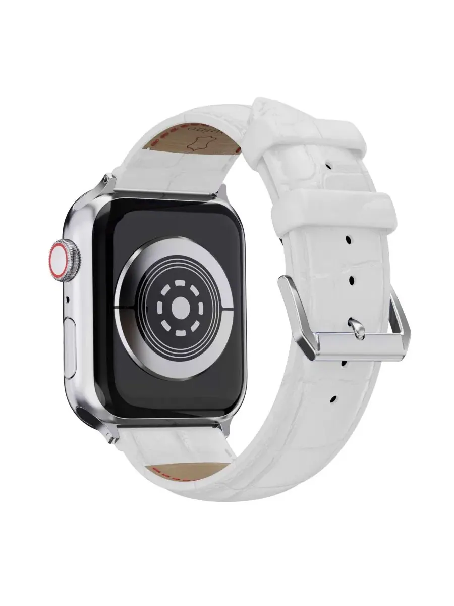 Ремешок из натуральной кожи с крокодиловой текстурой для Apple Watch Waloo — изображение 3 из 5, белый