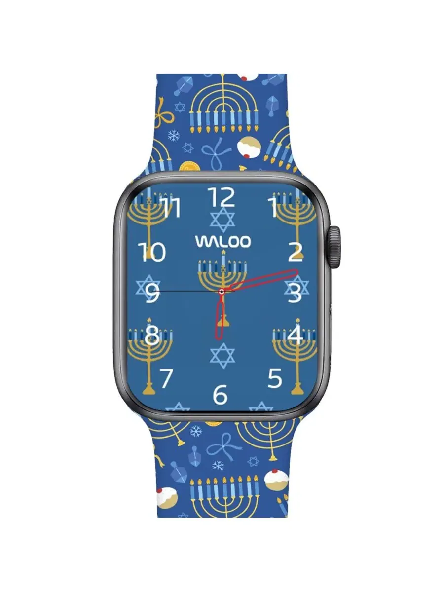 Ремешок для Apple Watch с ханукальным принтом Waloo — изображение 2 из 4, светлый синий