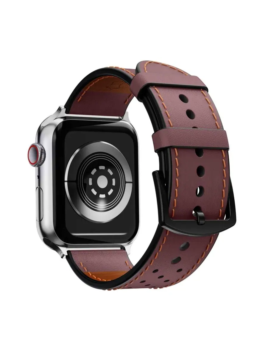 Ремешок для Apple Watch из натуральной кожи, с пряжкой Waloo — изображение 3 из 5, коричневый