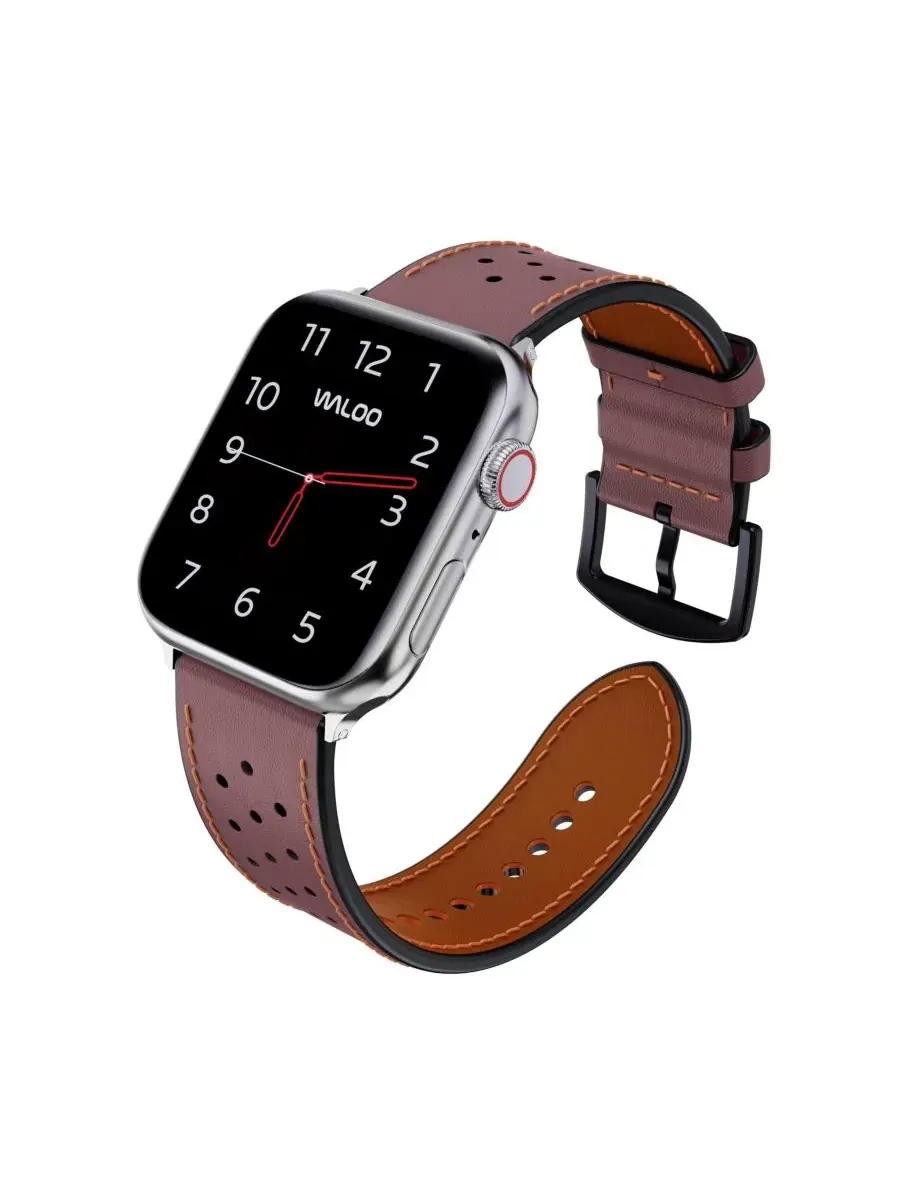 Ремешок для Apple Watch из натуральной кожи, с пряжкой Waloo — изображение 5 из 5, коричневый