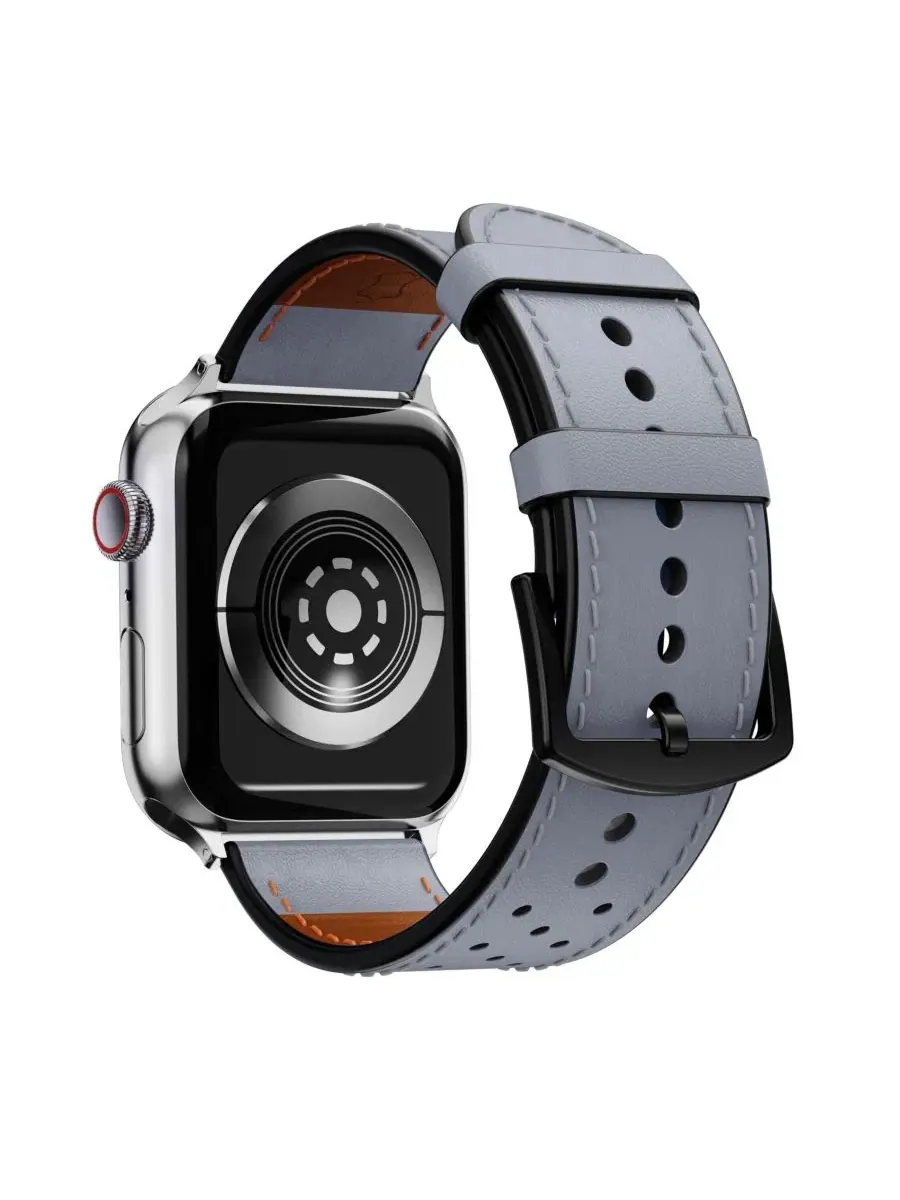 Ремешок для Apple Watch Waloo Breathable Leather Band — изображение 2 из 5, серый