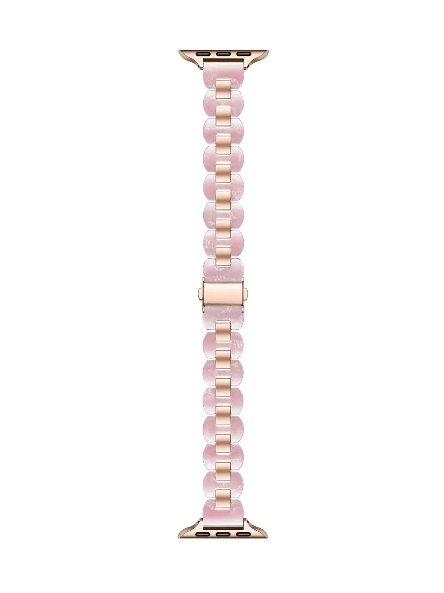 Браслет для Apple Watch Aria Scalloped Resin Stainless Steel Band Posh Tech — изображение 2 из 3, розовый золотистый