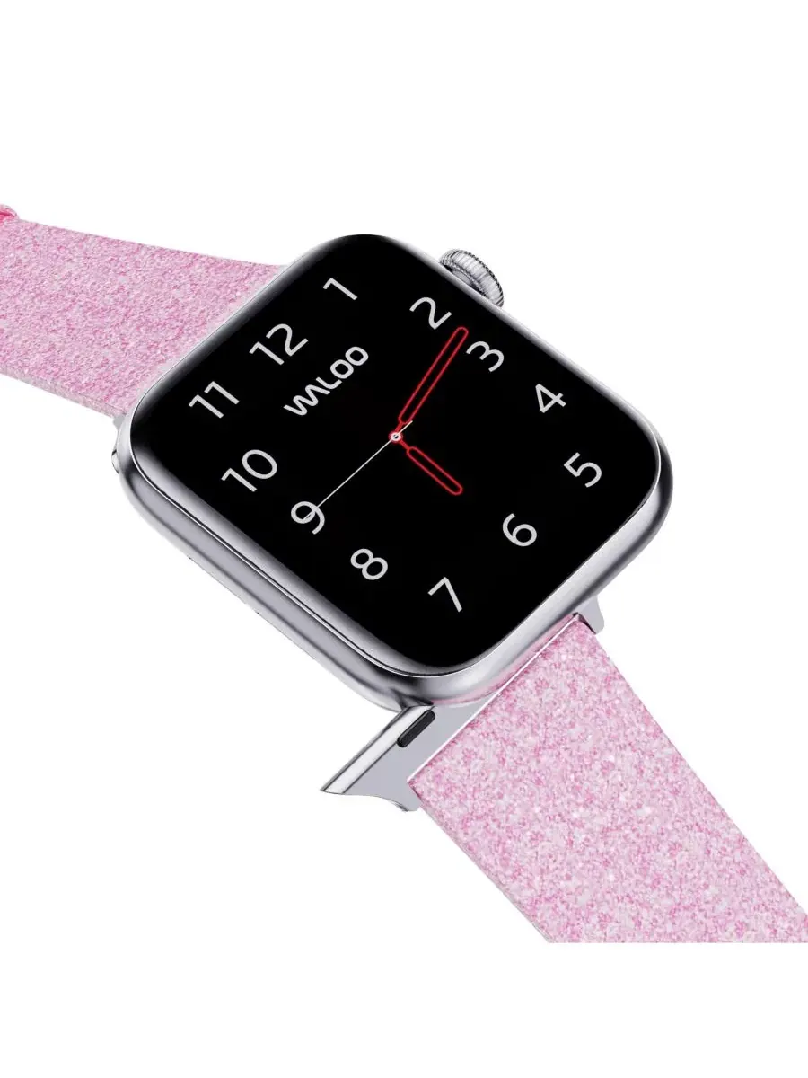 Ремешок для Apple Watch Waloo Brilliance с блестками — изображение 4 из 5, розовый
