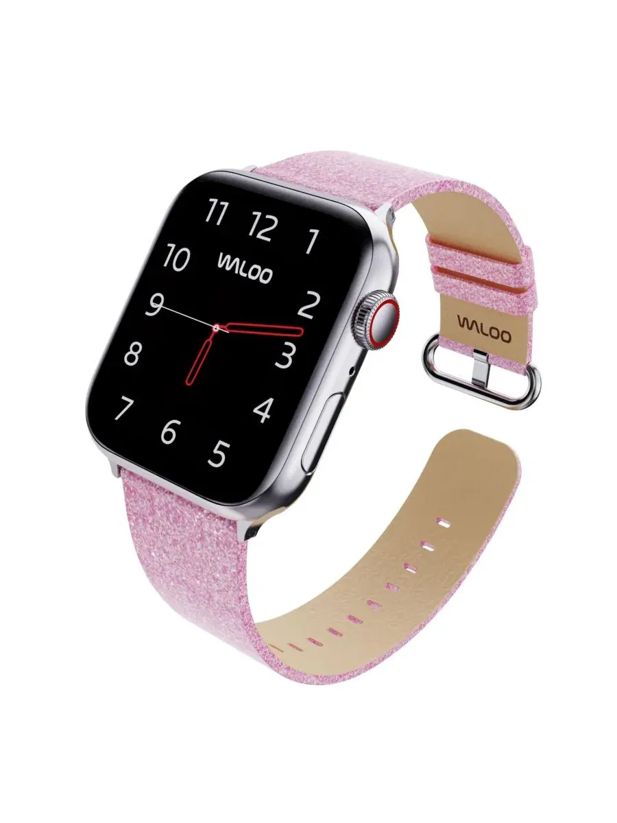 Ремешок для Apple Watch Waloo Brilliance с блестками — изображение 5 из 5, розовый